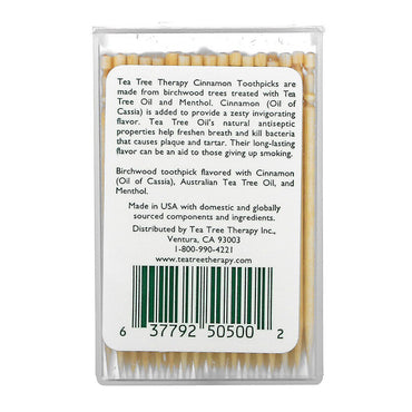 Tea Tree Therapy Toothpicks, Cinnamon - 100 Ea