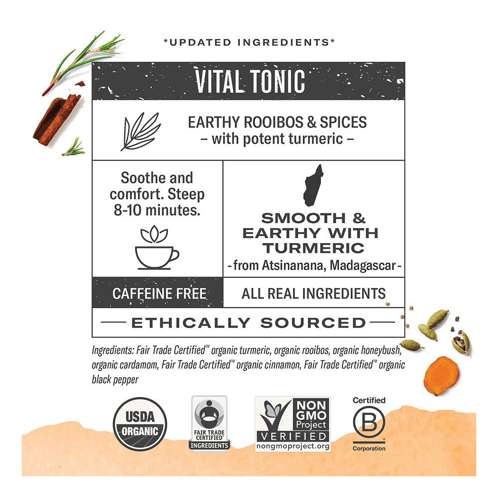 Numi Organic Turmeric Amber Sun, Tea Bags, 12 Ea