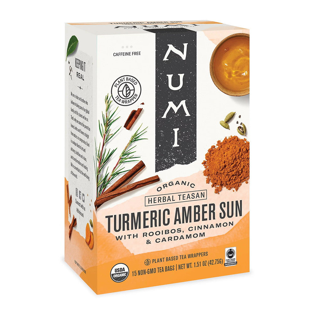 Numi Organic Turmeric Amber Sun, Tea Bags, 12 Ea