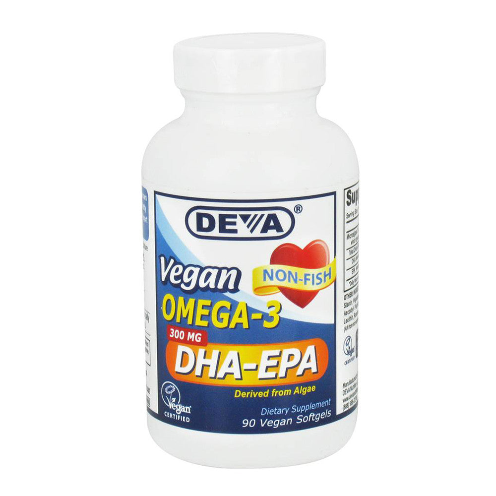 Deva Nutrition Vegan Omega-3 Dha-Epa Derived From Algae 300 Mg Vegetarian Softgels - 90 Ea