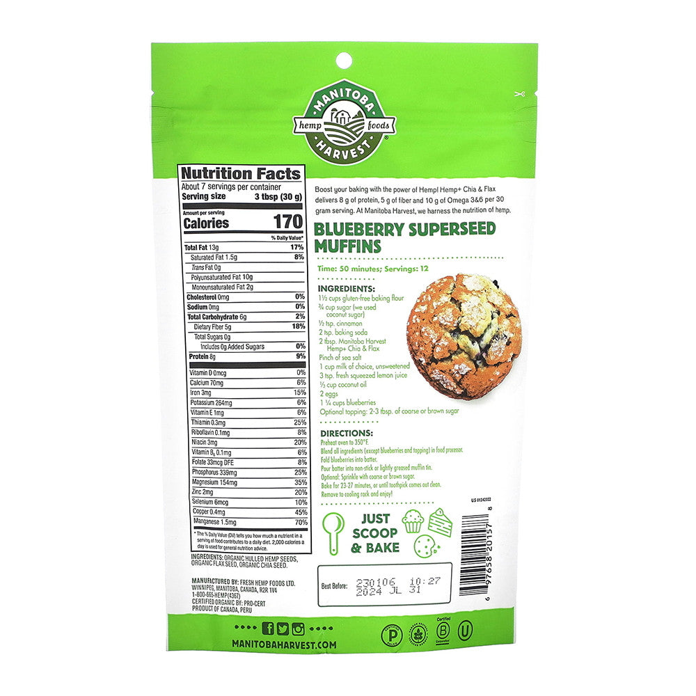 Manitoba Harvest Organic Hemp And Chia And Flax, 7 Oz
