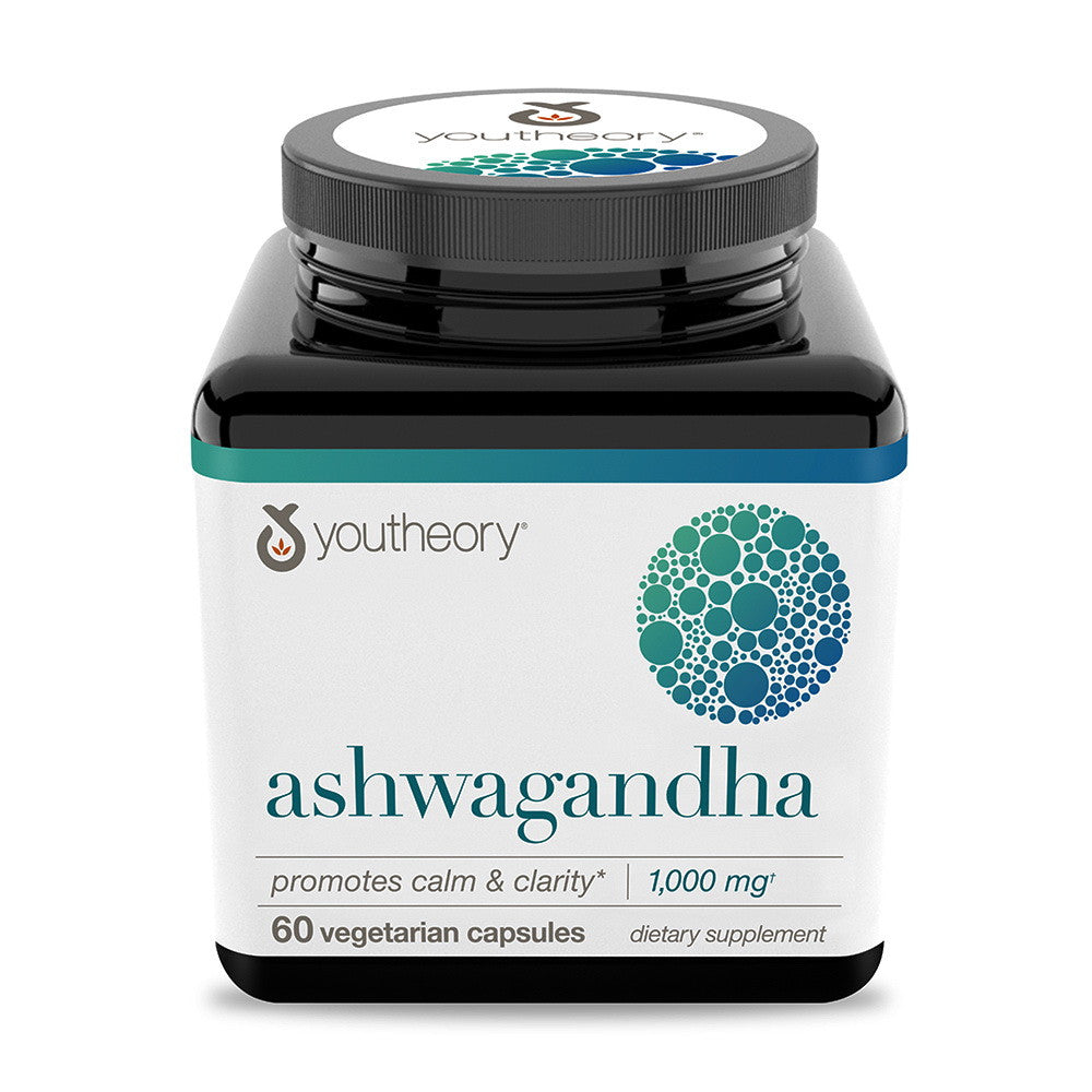 Youtheory Ashwagandha Capsules Promotes Calm and Clarity, 60 Ea