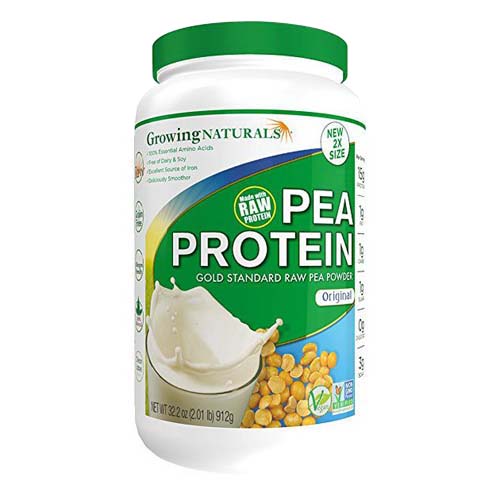 Growing Naturals Protein Powder Raw Pea Original Clean Nutrition 32.2Oz (912g)