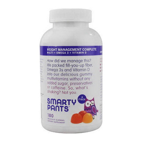 SmartyPants Adult Complete Multivitamin Gummy with Fiber, Omega 3, Vitamin D, 180 Ea