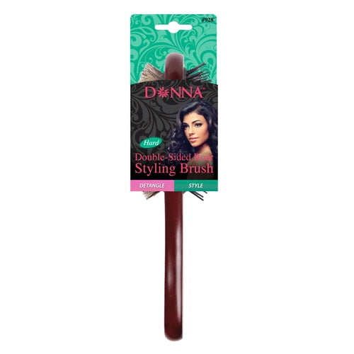 Donna Collection Double Sided Boar Styling Hair Brush Hard Bristles Wooden Detangling Brush 1Ea