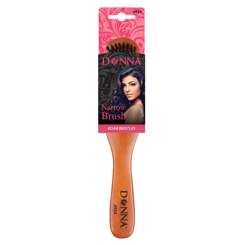 Donna Collection Narrow Boar Bristle Hair Brush Black 1Ea