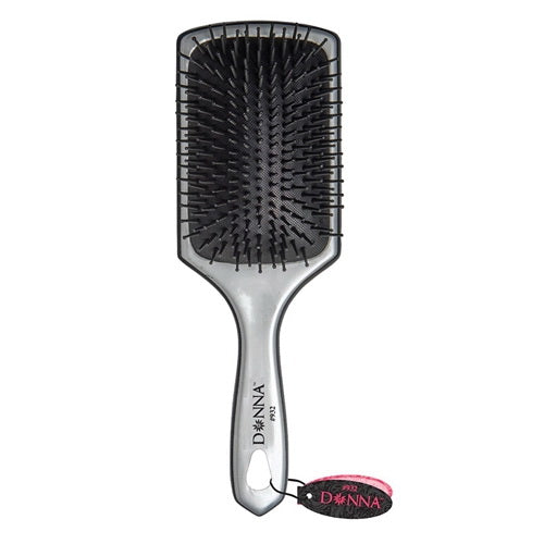Donna Collection Large Metallic Silver Paddle Hair Brush 1Ea