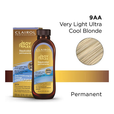 Clairol Professional Soy4plex 9AA/20D Very Light Ultra Cool Blonde Liquicolor Permanent Hair Color, 2 Oz