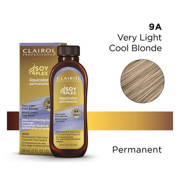 Clairol Professional Soy4plex 9A/26D Very Light Cool Blonde Liquicolor Permanent Hair Color, 2 Oz