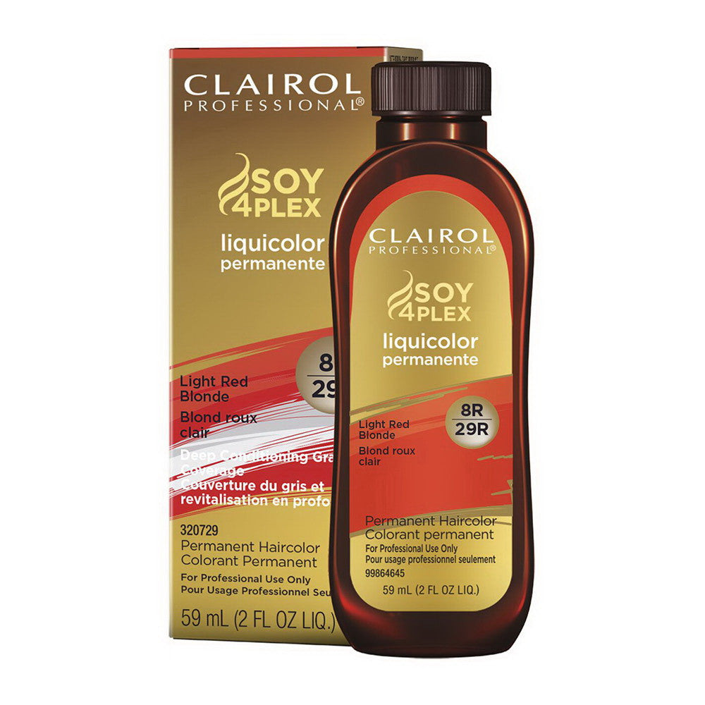Clairol Professional Soy4plex 8R/29R Light Red Blonde Liquicolor Permanent Hair Color, 2 Oz