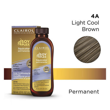 Clairol Professional Soy4plex Light Cool Brown 4A/46D Liquicolor Permanent Hair Color, 2 Oz