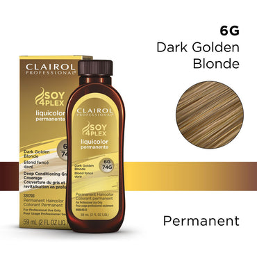 Clairol Professional Permanent Liquicolor, 6G/74G Dark Golden Blonde, 2 Oz