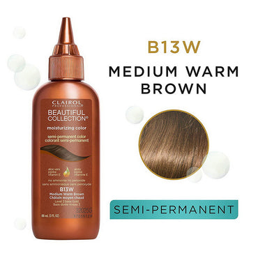 Clairol Beautiful B13W Medium Warm Brown Semi-Permanent Hair Color, 3 Oz