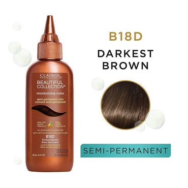Clairol Beautiful (B18D)-Darkest Brown Moisturizing Semi permanent Hair Color, 3 Oz