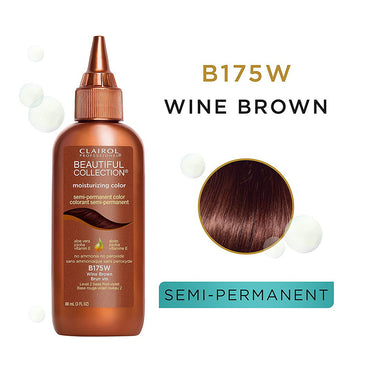Clairol Beautiful Collection Semi Permanent Hair Color Wine Brown B175W, 3 Oz