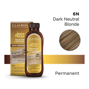 Clairol Professional Soy4plex 6N/86N Dark Neutral Blonde Liquicolor Permanent Hair Color, 2 Oz