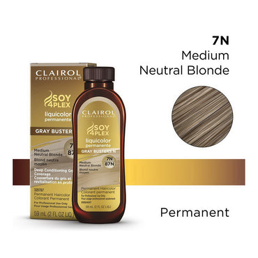 Clairol Professional Soy4plex 7N/87N Medium Neutral Blonde Liquicolor Permanent Hair Color, 2 Oz