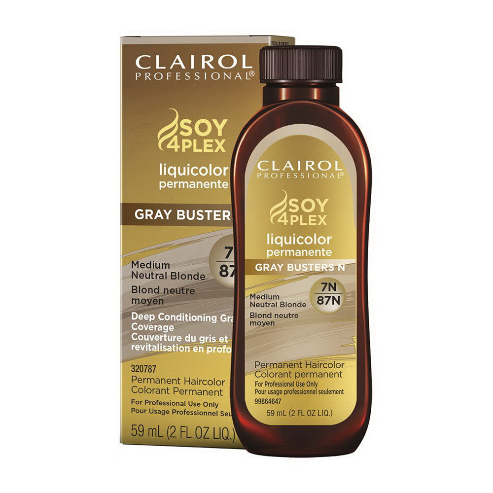 Clairol Professional Soy4plex 7N/87N Medium Neutral Blonde Liquicolor Permanent Hair Color, 2 Oz