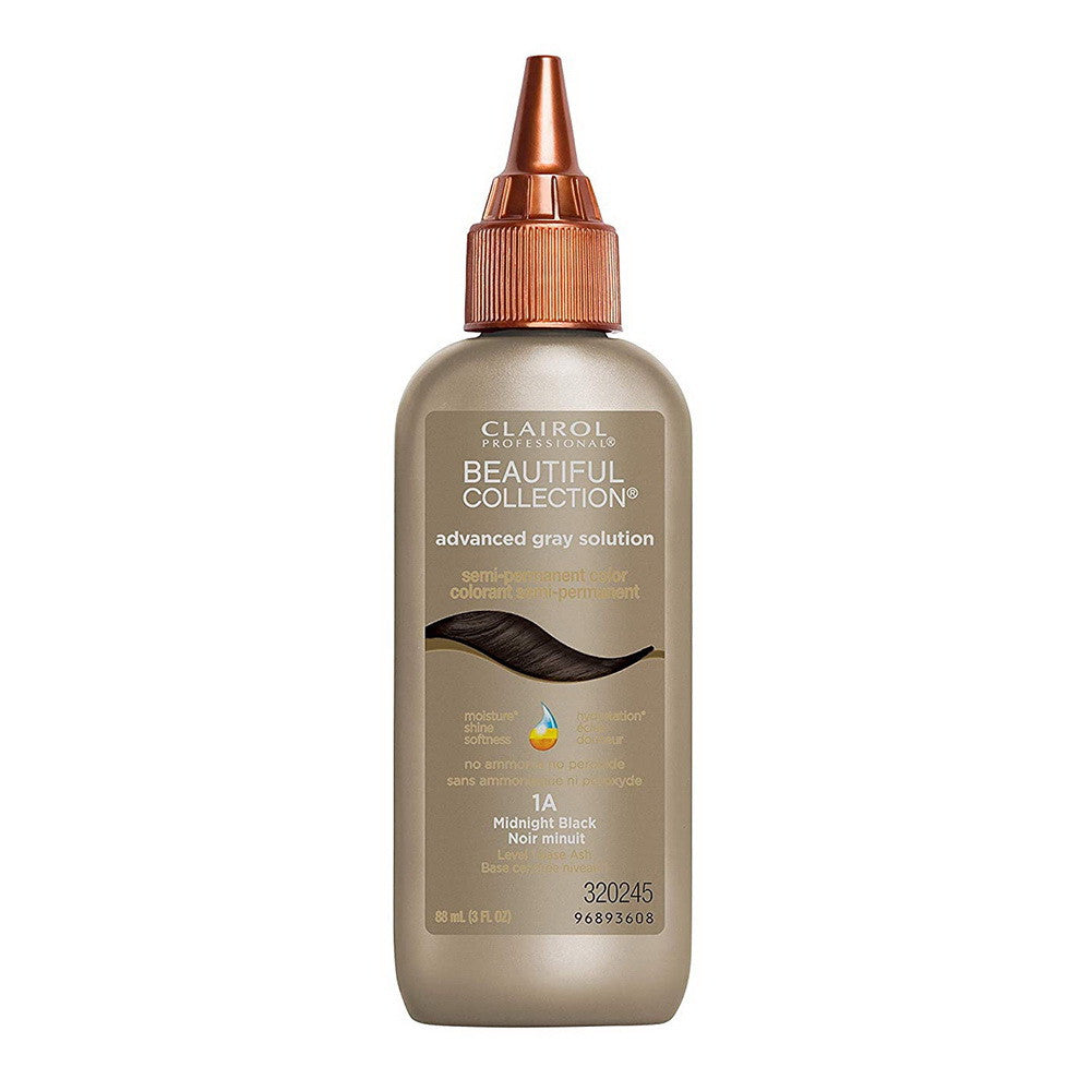 Clairol Beautiful Collection Advanced Gray Solution Semi-Permanent Hair Color, Midnight Black 1A, 3 Oz