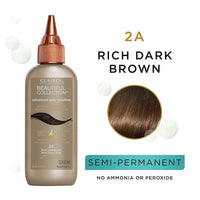 Clairol Beautiful Collection Semi Permanent Hair Color, Rich Dark Brown 2A, 3 Oz
