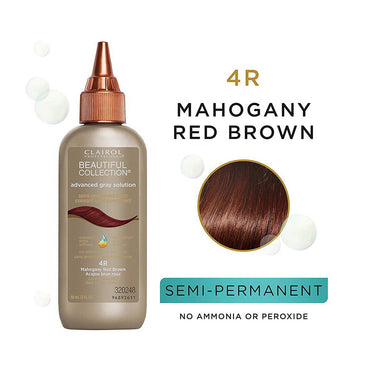 Clairol Beautiful Collection 4R Mahogany Red Brown Semi-Perm Hair Color, 3 Oz