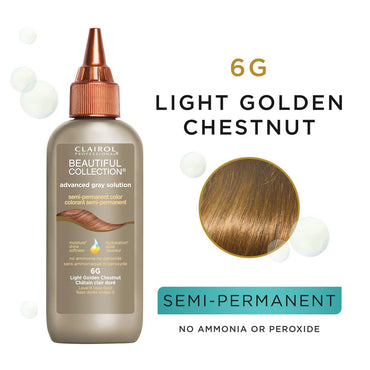 Clairol Professional Beautiful Collection Semi Permanent Hair Color 6G Light Golden Chestnut, 3 Oz