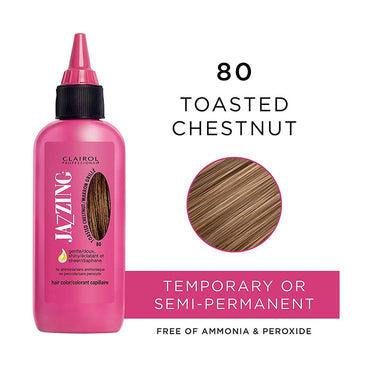 Clairol Professional Jazzing 80 Toasted Chestnut Temporary Semi Permanent Hair Color, 3 Oz