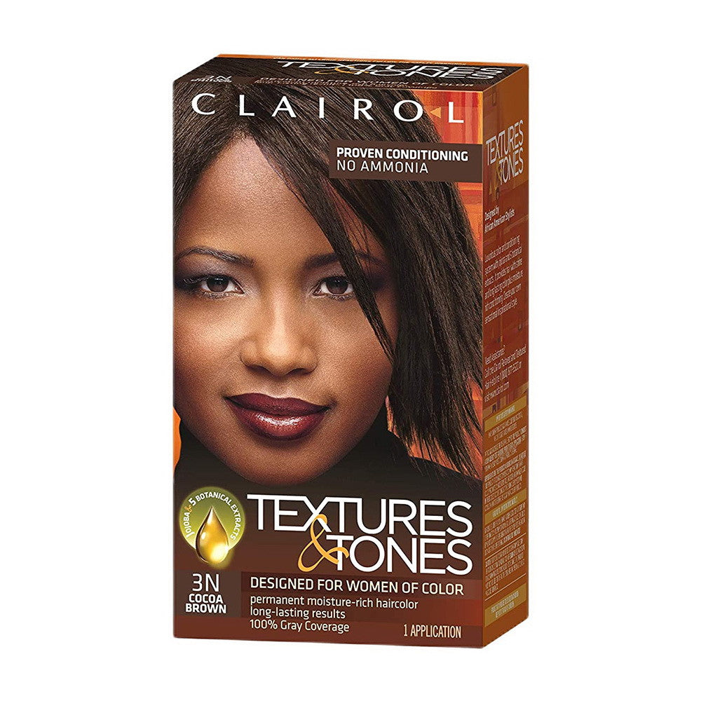 Clairol Textures and Tones 3N Cocoa Brown Permanent Moisture-Rich Hair Color, 1 Ea
