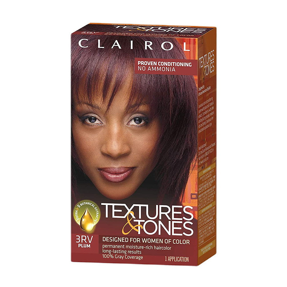 Clairol Textures & Tones Permanent Moisture-Rich Haircolor #3RV Plum, 1 Ea