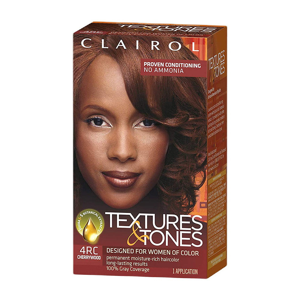 Clairol Professional Textures and Tones Permanent moisture Hair Color, 4RC Cherrywood Kit, 1 Ea