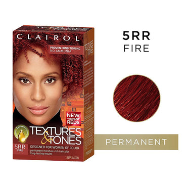 Clairol Textures and Tones Kit 5RR Fire Permanent Moisture Rich Hair Color, 1 Ea