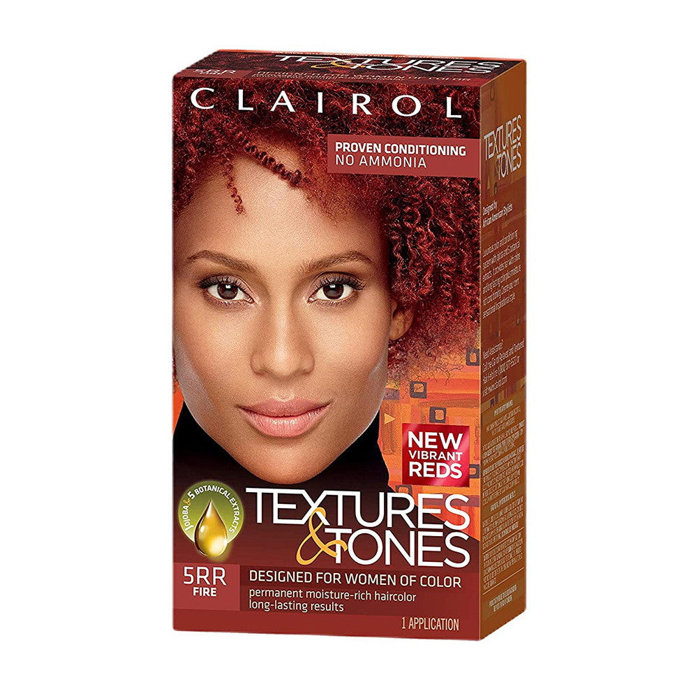 Clairol Textures and Tones Kit 5RR Fire Permanent Moisture Rich Hair Color, 1 Ea