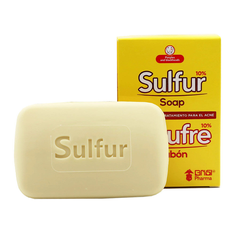 Grisi Sulfur Acne Treatment Soap with Lanolin and Face Cleanser, 4.40 Oz