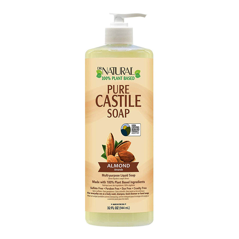 Dr. Natural Pure-castile Liquid Soap, Almond, 32 oz