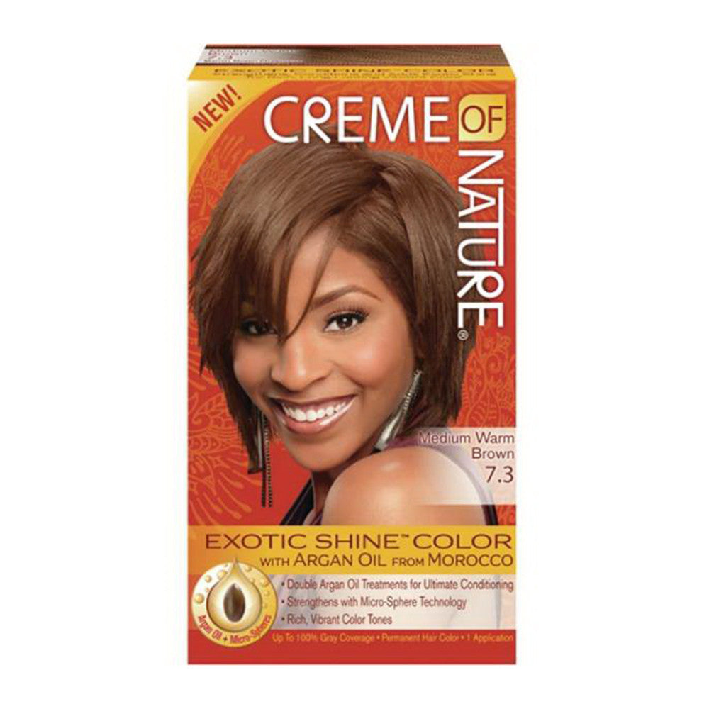 Creme Of Nature Exotic Shine Color With Argan Oil Medium Warm Brown 7.3, 1 Ea