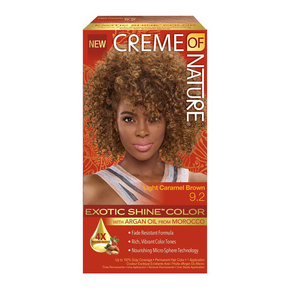 Creme Of Nature Exotic Shine Hair Color, #9.2 Light Caramel Brown, 1 Ea