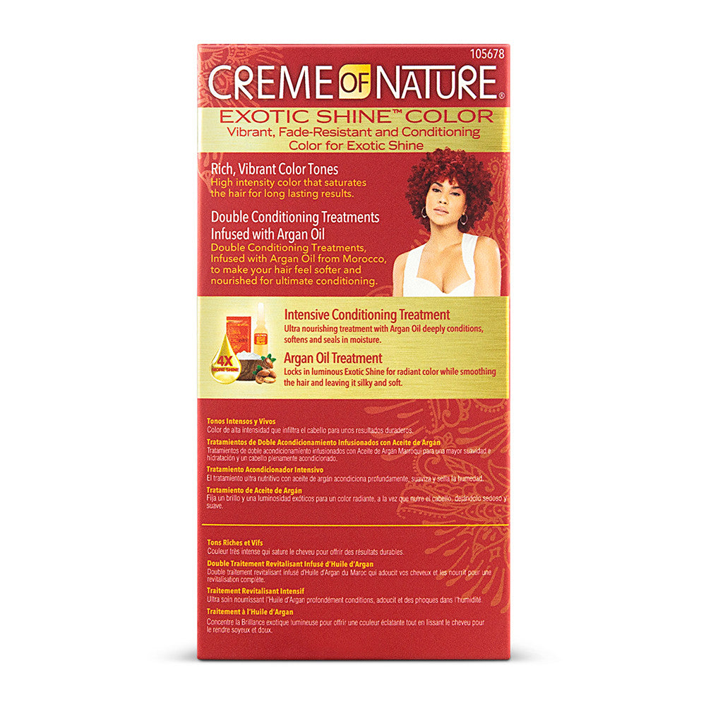 Creme of Nature Exotic Shine Permanent Hair Color With Argan Oil, Intensive Red 7.6, 1 Ea