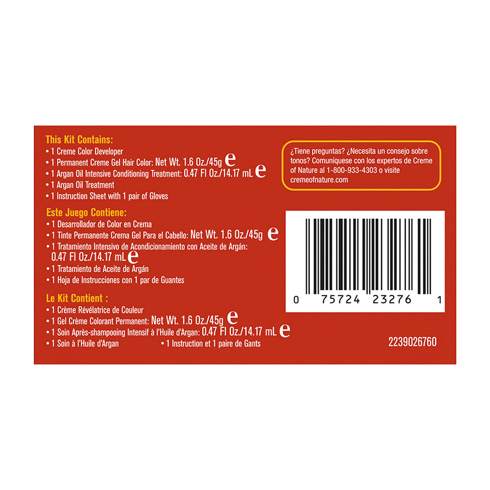 Creme of Nature Exotic Shine Permanent Hair Color With Argan Oil, Intensive Red 7.6, 1 Ea