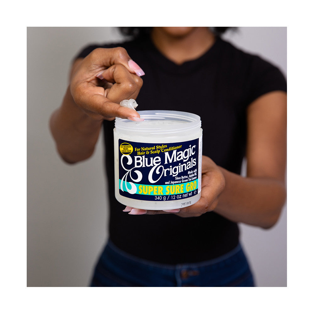 Blue Magic Originals Super Sure Gro For 100% Natural Styles Hair And Scalp Conditioner, 12 oz