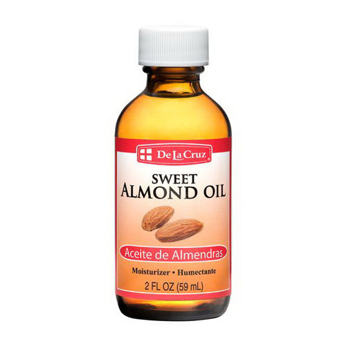 De La Cruz Expeller Pressed Sweet Almond Oil Moisturizer for Skin and Hair 2Oz (59ml)