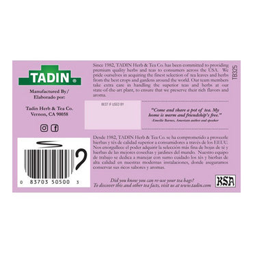Tadin Tea Tila Linden Flower Herbal Tea, Caffeine Free, 24 Ea