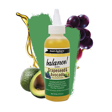 Aunt Jackie's Growth Oil Grape Seed & Avocado, 4 Oz