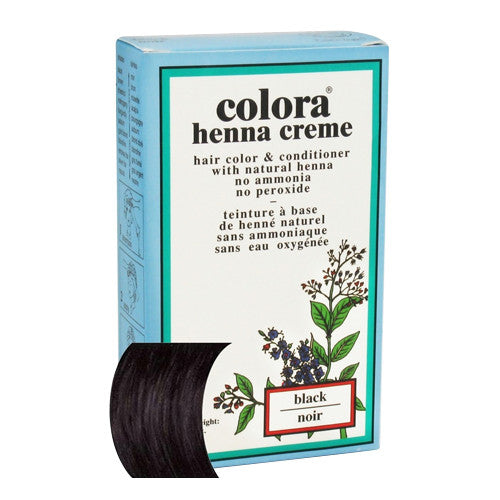 Colora Henna Creme Hair Color And Conditioner With Natural Henna Black Noir, 2 oz