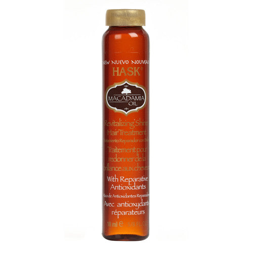 Hask Vials Macadamia Oil Revitalizing Shine Hair Treatment, 0.62 Oz