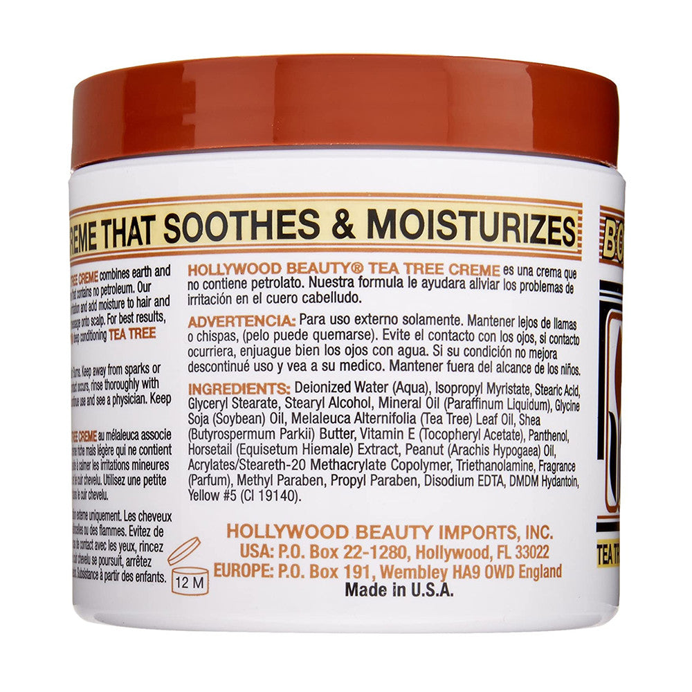 Hollywood Beauty Tea Tree Creme, Hair and Scalp Conditioner, 10.5 Oz