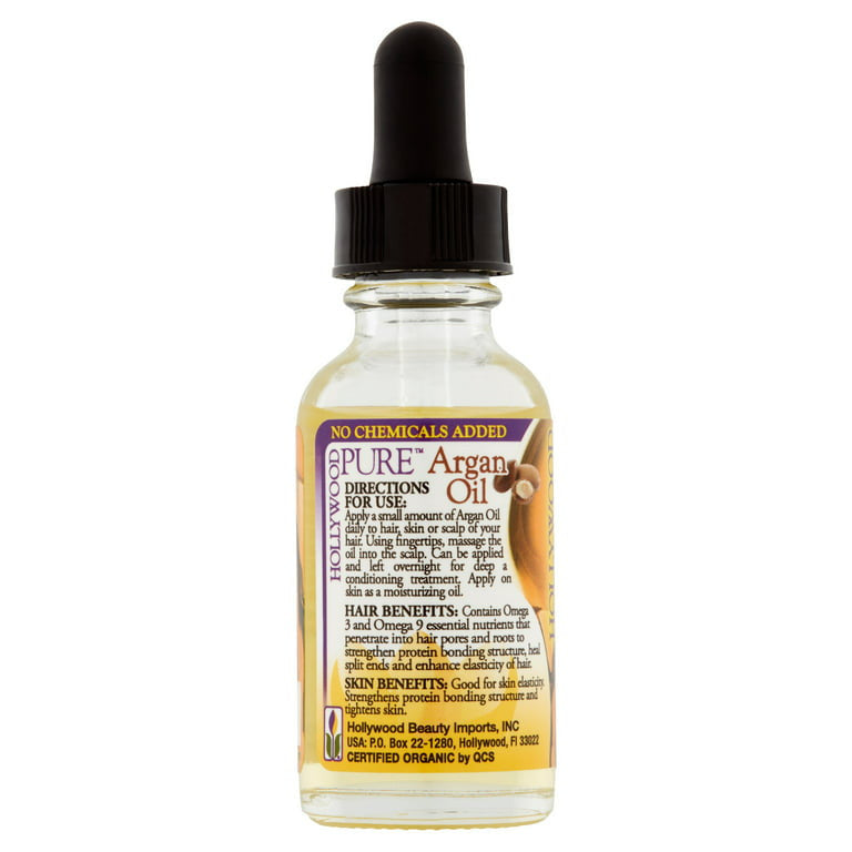 Hollywood Beauty 100% Pure Argan Oil for Hair and Skin, 1 Oz