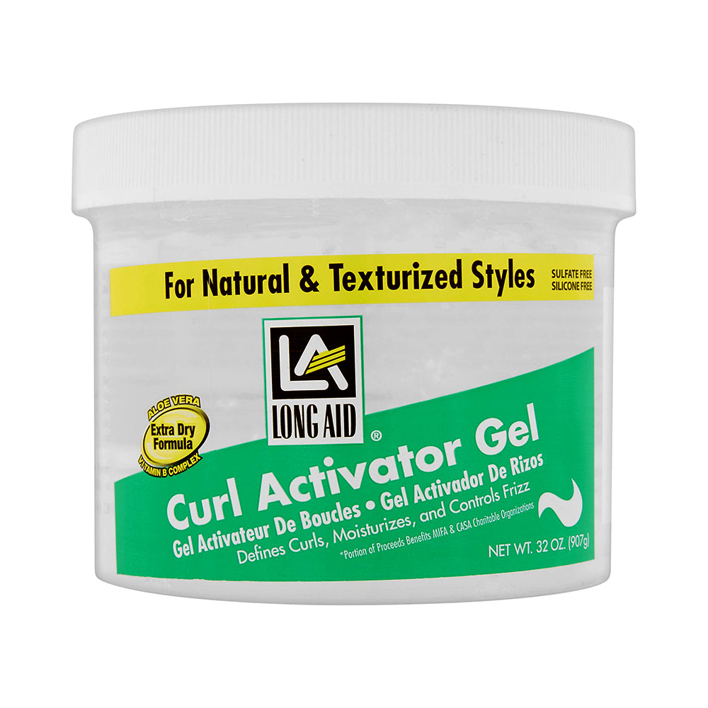 Long Aid Curl Activator Hair Gel For Natural and Texturized Styles, 32 Oz