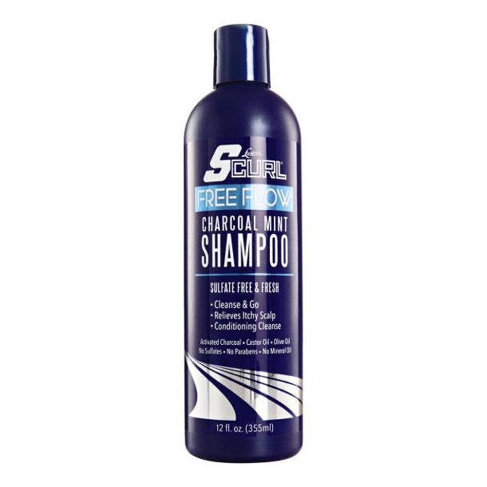 Luster's SCurl Free Flow Charcoal Mint Hair Shampoo, 12 Oz