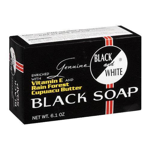 Black and White Black Soap Enriched With Vitamin E And Rain Forest Cupuacu Butter, 6.1 Oz