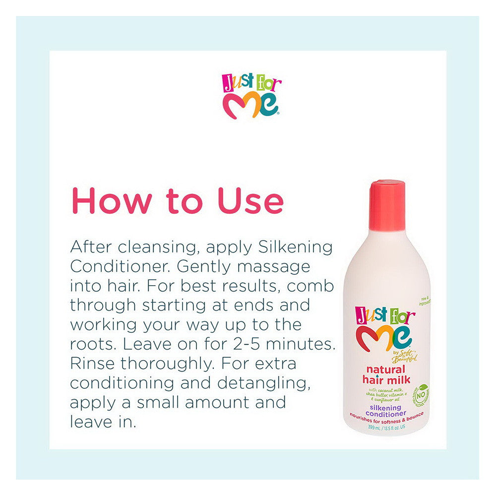 Just for Me Natural Hair Milk Silkening Conditioner, 13.5 oz Bottle